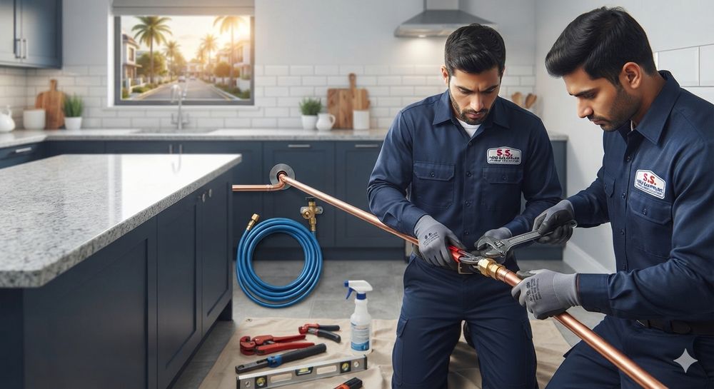 Leak-tested gas pipe installation for a home kitchen by S.S. Home Gas near Mokila